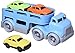 Green Toys حاملة سيارات خضراء زرقاء ألعاب تمثيلية مهارات حركية ألعاب أطفال مركبات خالية من BPA والفثالات وPVC آمنة في غسالة الصحون مصنوعة من بلاستيك معاد تدويره مصنوعة في الولايات المتحدة - Image 3
