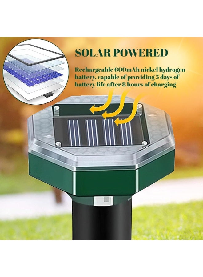 2-Pack Solar Animal Repeller with Ultrasonic Sound, Motion Sensor and LED Light, Weather-Resistant, for Gardens, Yards and Farms - Image 4