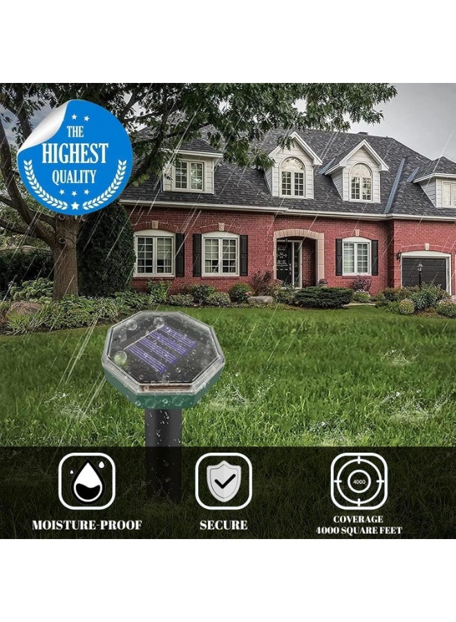 2-Pack Solar Animal Repeller with Ultrasonic Sound, Motion Sensor and LED Light, Weather-Resistant, for Gardens, Yards and Farms - Image 5