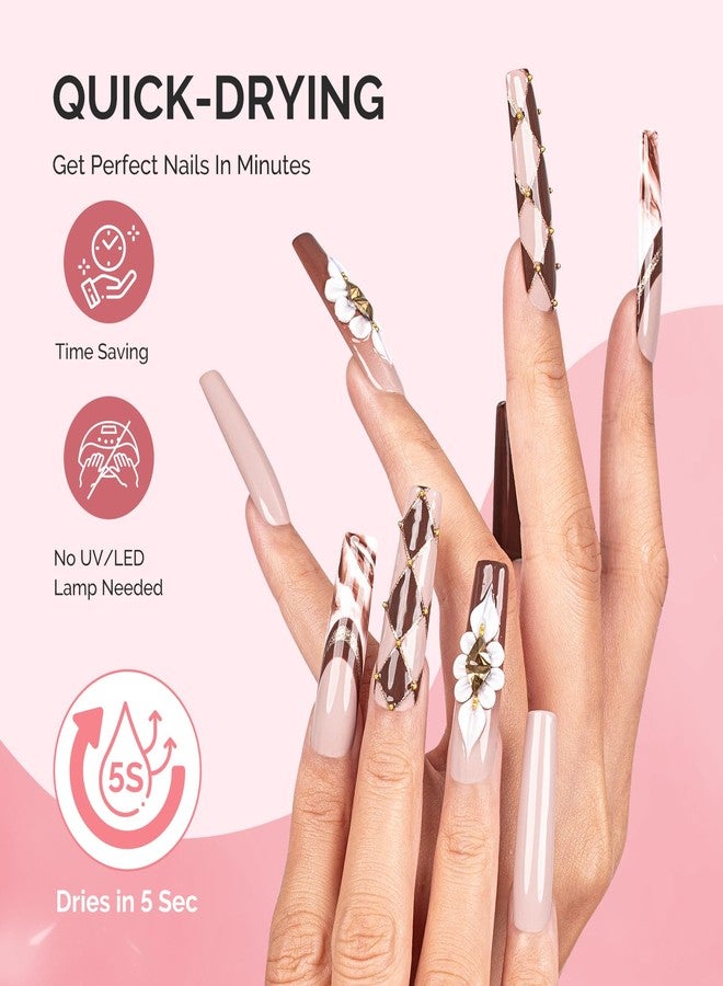 Melodysusie Brush-On Nail Glue for Acrylic Nails Press on Nails Quick-Drying Super Strong Long Lasting Adhesive for Nail Tips Fake Nails No UV Lamp Needed with Easy Application 10ml*2 - Image 4