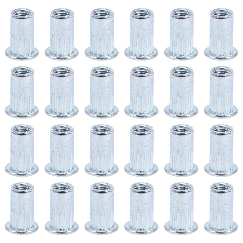 Mikinona 100pcs M3 Zinc Alloy Flat Head Rivet Nuts Kit Knurled Body Threaded Metal Insert Fasteners for Industrial Hardware Assembly - Image 1