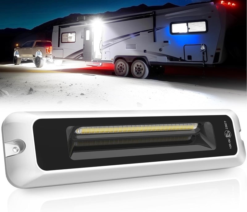 MICTUNING 8 Inch RV Exterior Porch Light, LED Utility Awning White 6000K, Outdoor IP68 Waterproof Aluminum for Garden Camper Trailer Truck SUV MPV Cabinet Hallway Boat Home - Image 1