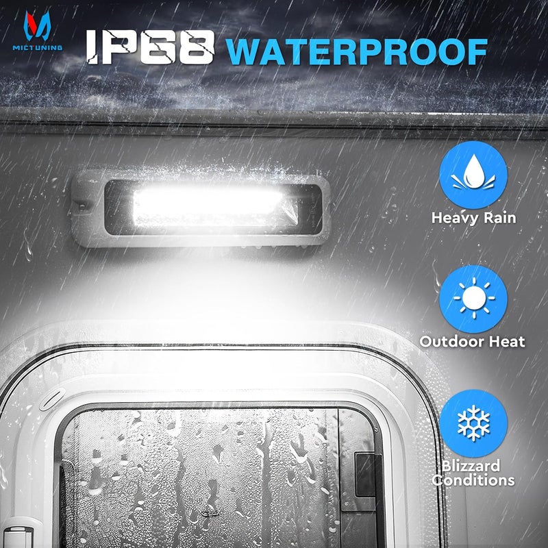 MICTUNING 8 Inch RV Exterior Porch Light, LED Utility Awning White 6000K, Outdoor IP68 Waterproof Aluminum for Garden Camper Trailer Truck SUV MPV Cabinet Hallway Boat Home - Image 5