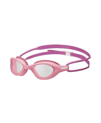 ARENA Unisex Junior 365 Swim Goggles for Kids Ages 6 to 12 Non-Mirror Shatterproof Lenses No Leak Anti-Fog Coating, Clear/Pink/Violet - Image 1