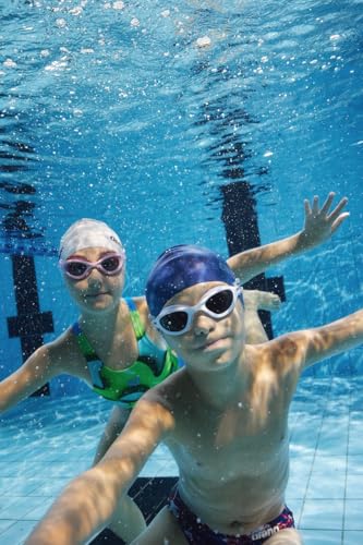 ARENA Unisex Junior 365 Swim Goggles for Kids Ages 6 to 12 Non-Mirror Shatterproof Lenses No Leak Anti-Fog Coating, Clear/Pink/Violet - Image 4
