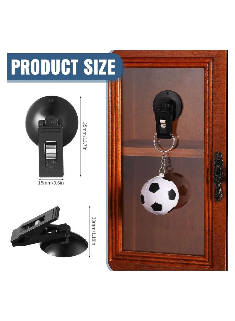 KASTWAVE Car Suction Cup Clip, Car Sun Shade Window Reusable Strong Metal Ticket Paper Towel Clamp, Multiple Purpose Card Clam Vehicle Decoration Pendants, 4 Pcs - Black - Image 3