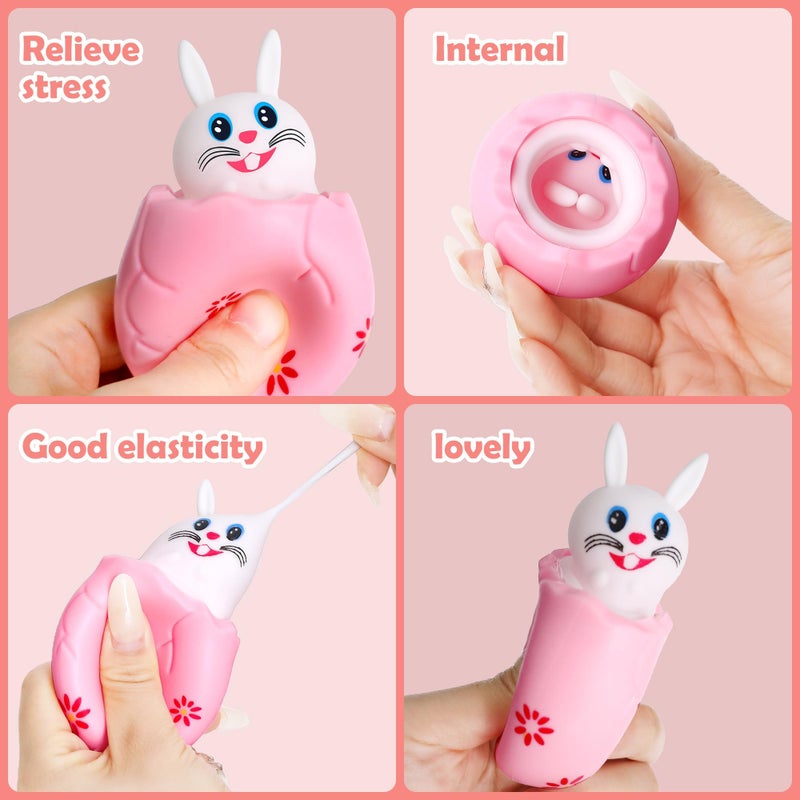 RunNico 12 Pack Easter Eggs Squishy Bunny - Stress Relief Squishies - Cute Rabbit Squeeze Toys for Fidget Autistic Anxiety ADHD Birthday Easter Party Favors - Image 5