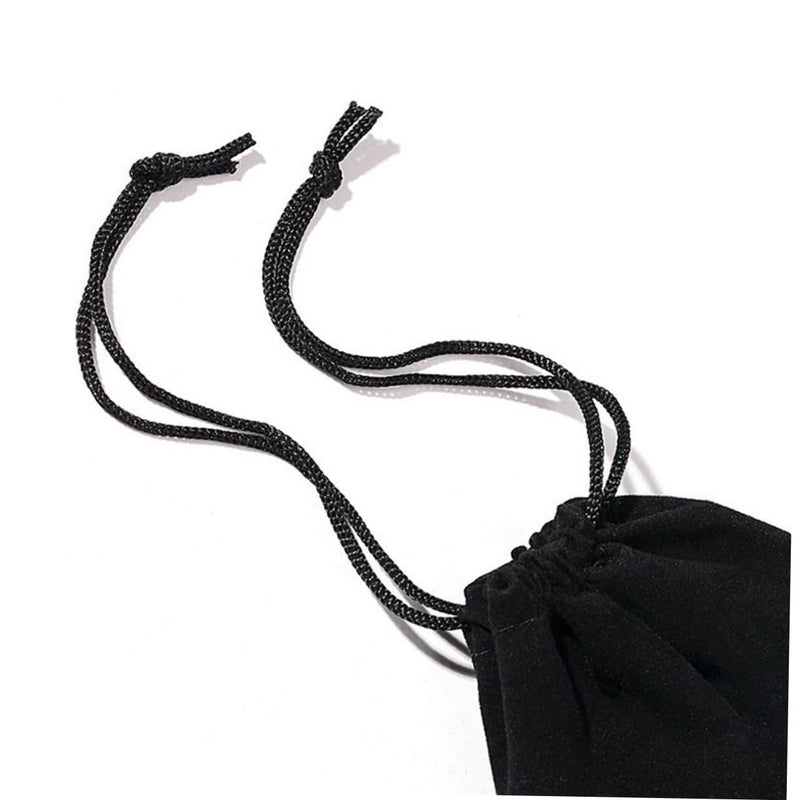 5pcs Black Flannel Drawstring Bags 15x15cm Storage Pouch For Hair Dryer Jewelry - Image 3