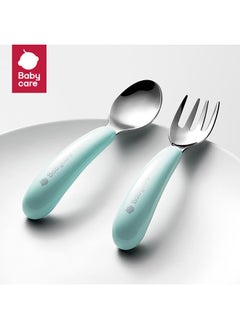 Babycare Babycare - Stainless Steel Fork And Spoon Set - Turquoise  - Image 2
