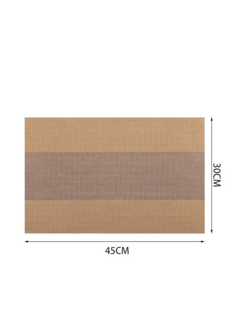 Golden Eliver Placemats for Dining Table: Set of 4 Washable Kitchen Table Mats Waterproof Vinyl Woven Place Mats, Heat Resistant Non-Slip PVC Table Placemats for Home Kitchen Restaurant Party Decoration  - Image 2