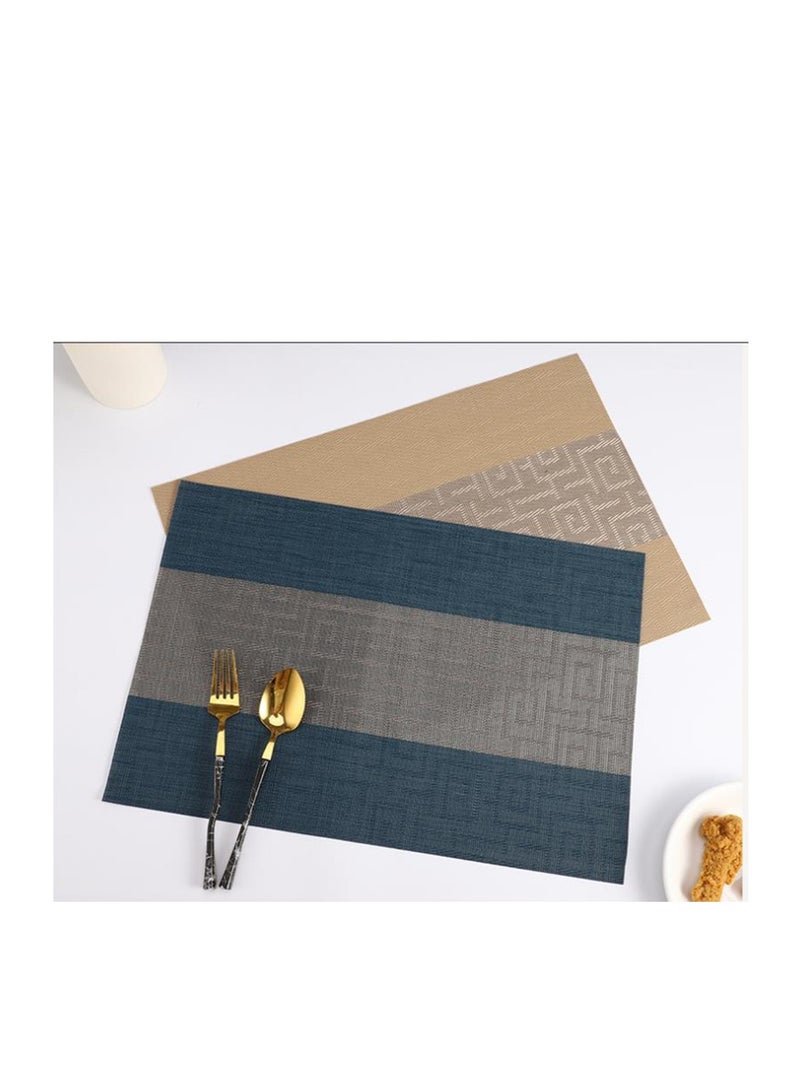 Golden Eliver Placemats for Dining Table: Set of 4 Washable Kitchen Table Mats Waterproof Vinyl Woven Place Mats, Heat Resistant Non-Slip PVC Table Placemats for Home Kitchen Restaurant Party Decoration  - Image 3