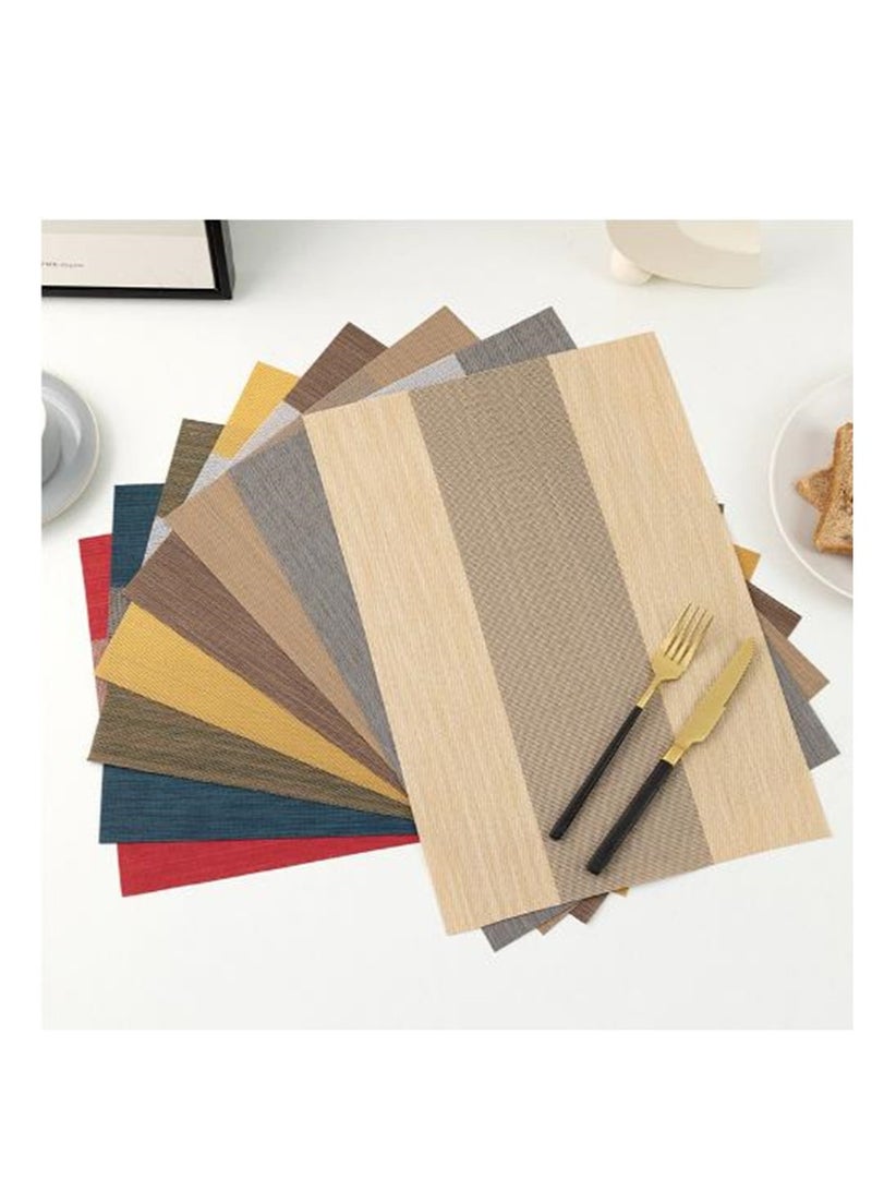 Golden Eliver Placemats for Dining Table: Set of 4 Washable Kitchen Table Mats Waterproof Vinyl Woven Place Mats, Heat Resistant Non-Slip PVC Table Placemats for Home Kitchen Restaurant Party Decoration  - Image 4