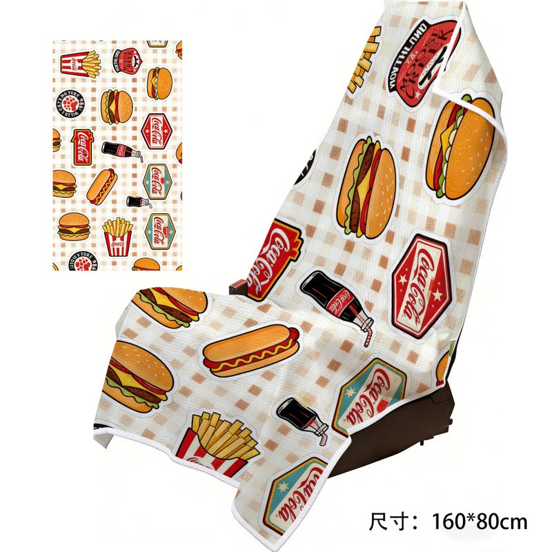 Cross-Border Foreign Trade New Model Car Seat Cover Two-In-One Beach Towel, Absorbent, Warm, Soft, Large Bath Towel for Beach and  Swimming - Image 1
