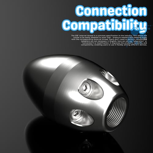 KZU 3/8" Internal Thread Jetter Nozzle for Power Washer, High Pressure Cleaning Pipe Spray Nozzle for Pressure Washer Portable Steel Drain Sewer Jetter Kit for Home - Image 4