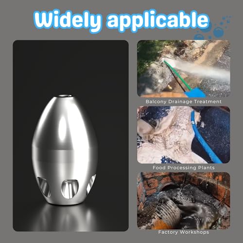 KZU 3/8" Internal Thread Jetter Nozzle for Power Washer, High Pressure Cleaning Pipe Spray Nozzle for Pressure Washer Portable Steel Drain Sewer Jetter Kit for Home - Image 5