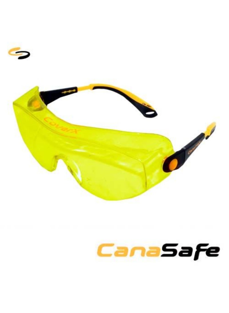 نظارات أمان CoverX إطار أسود/أصفر، عدسة رمادية - CanaSafe-20401