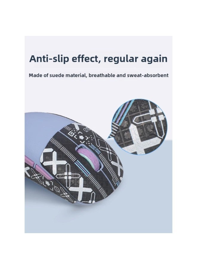Suitable For XTRFY M8W Mouse Anti-slip Sticker M8W Sticker All-inclusive Sweat-absorbent Anti-sweat Back Sticker Wear-resistant Foot Sticker Side Skirt-Color:1 Black Football Pattern [half Pack]  - Image 3