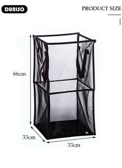 DUNISO Foldable Laundry Basket, Mesh Laundry Hamper Collapsible with Handles, Portable Mesh Washing Laundry Bin, Clothes Bag Organizer Storage for Dorm, Bedroom, Laundry Room and Travel Storage  - Image 4