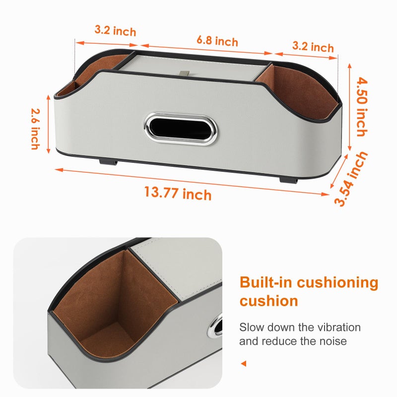Sancaral Car Rear Backseat Extra Multifunctional Drink Cup Holder Organizers with Tissue Storage Box Organizer & Hooks for Car Seat Back (Gray) - Image 5