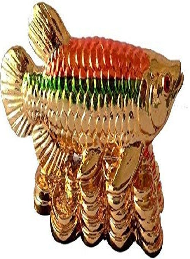 GJ Polyresin Fengshui Arowana Fish for Abundant Wealth & Good Luck Showpiece (Multicolour, Standard) - Image 2