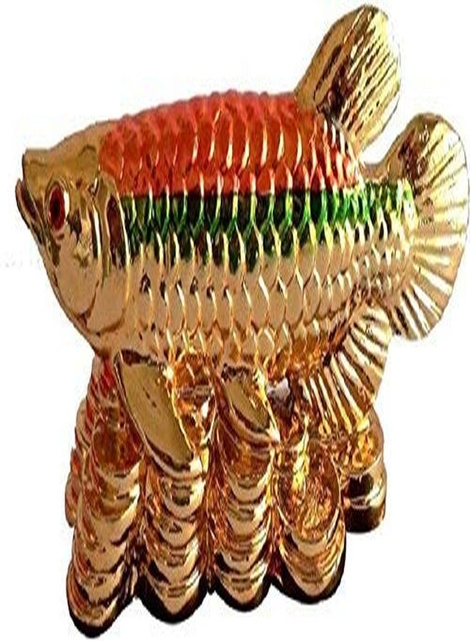 GJ Polyresin Fengshui Arowana Fish for Abundant Wealth & Good Luck Showpiece (Multicolour, Standard) - Image 3