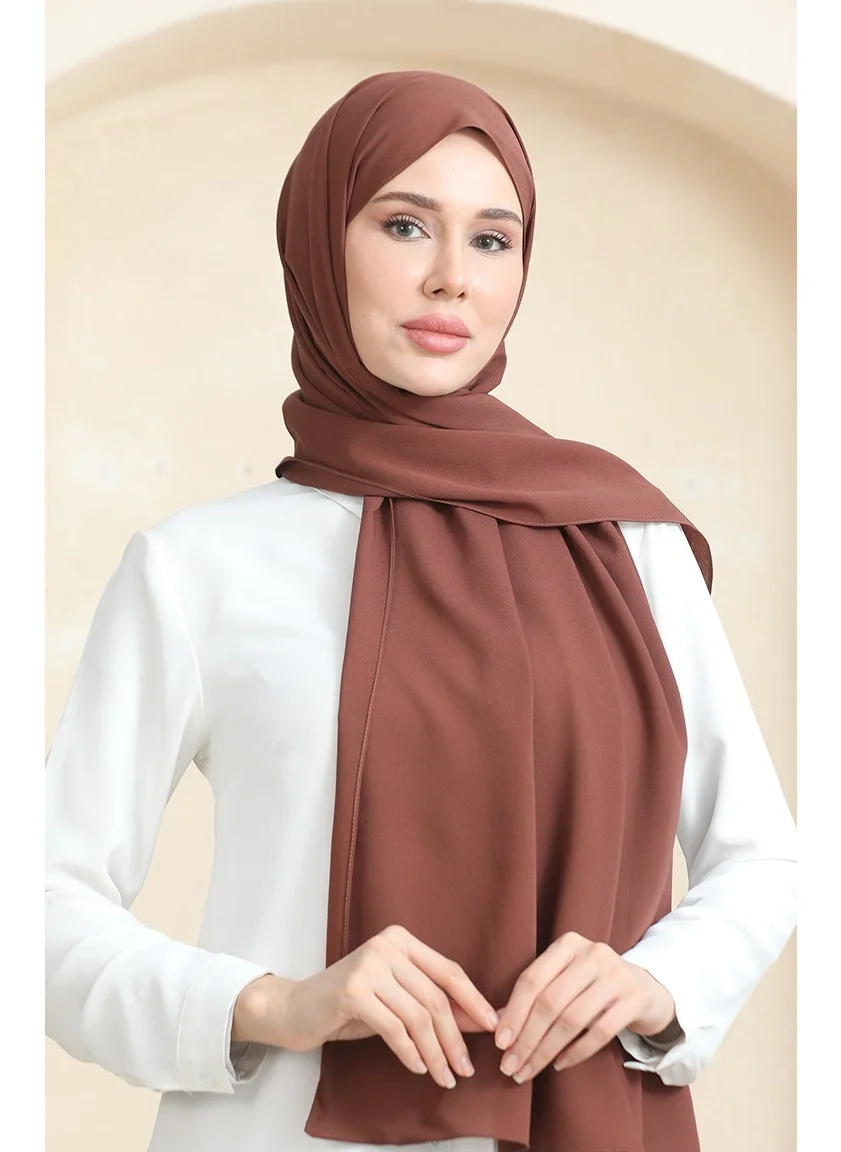 Sefa Merve Crepe Plain Shawl 81077-19 Bitter Coffee