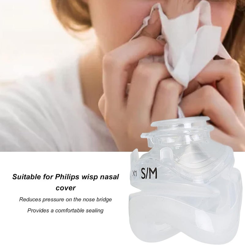 cheekyglo Nasal Cover Replacement Cushion, Nasal Guard Cushion Breathing Machine Accessory Fit Nasal CPAP Mask Replacement Cushion for Philips Wisp Choking Rescue Device First Aid Choking Device(S/M) - Image 2