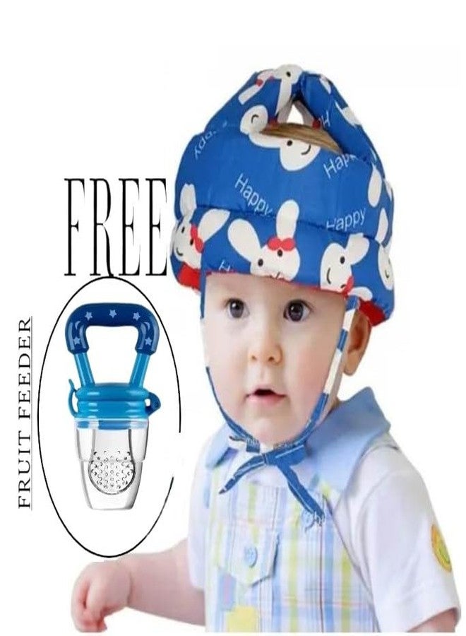 S-SQUARE Baby Helmet for Crawling Baby Head Protector - Head Protection for Infant tolder Baby Walking and Soft Cushion Safety Headguard + Baby Silicon Fruit Feeder (Blue) - Image 3