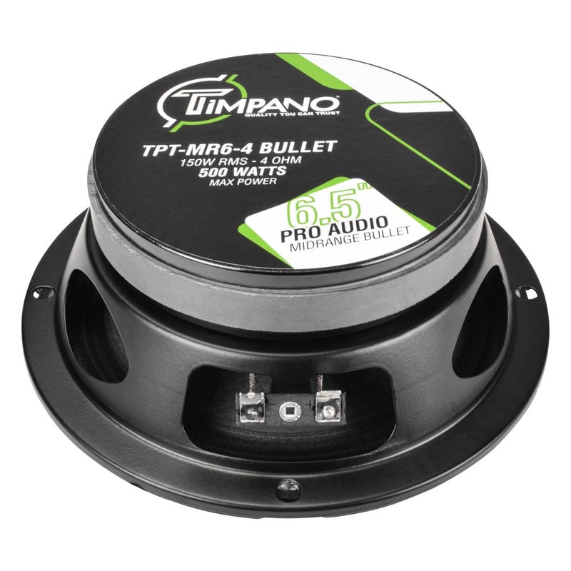 Timpano 1600 Watts Bundle 2X 6.5 Midrange Speakers TPT-MR6-4 Bullet 500 Watts, 4 Ohm + 2X Super Tweeters TPT-ST2 Chrome for Car Audio Systems (2 Speakers, 2 Tweeters) - Image 3