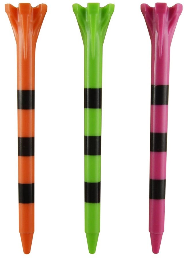 Champ 86513 Zarma Flytee My Hite 3-1/4" 25 Count Citrus Mix with Black Stripes Golf Tees - Image 2