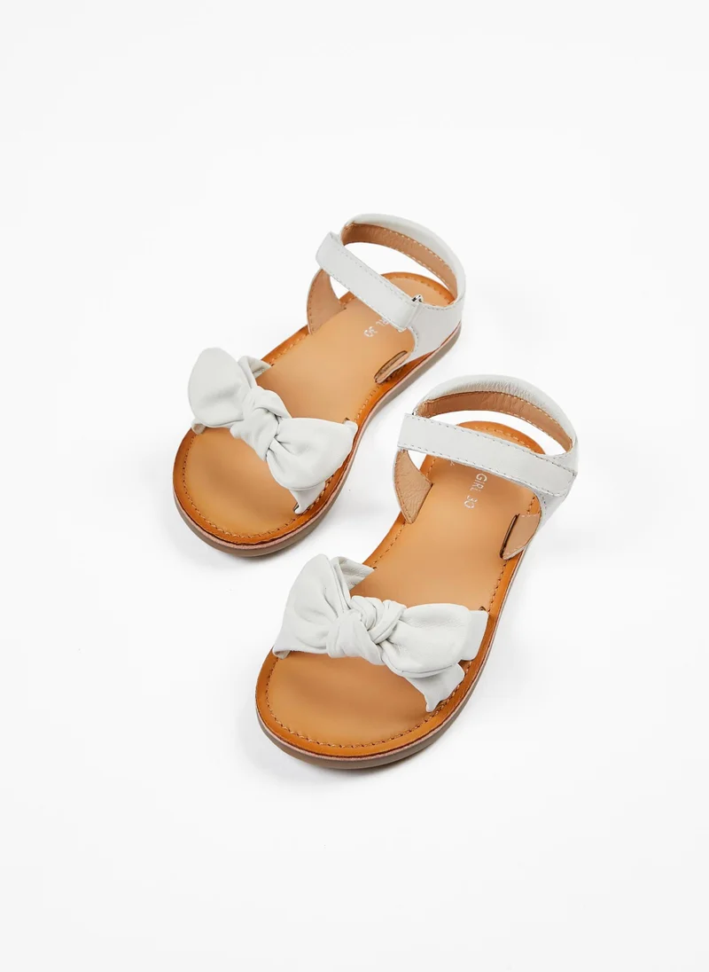 زيبي Zippy Leather Sandals with Bow for Girls