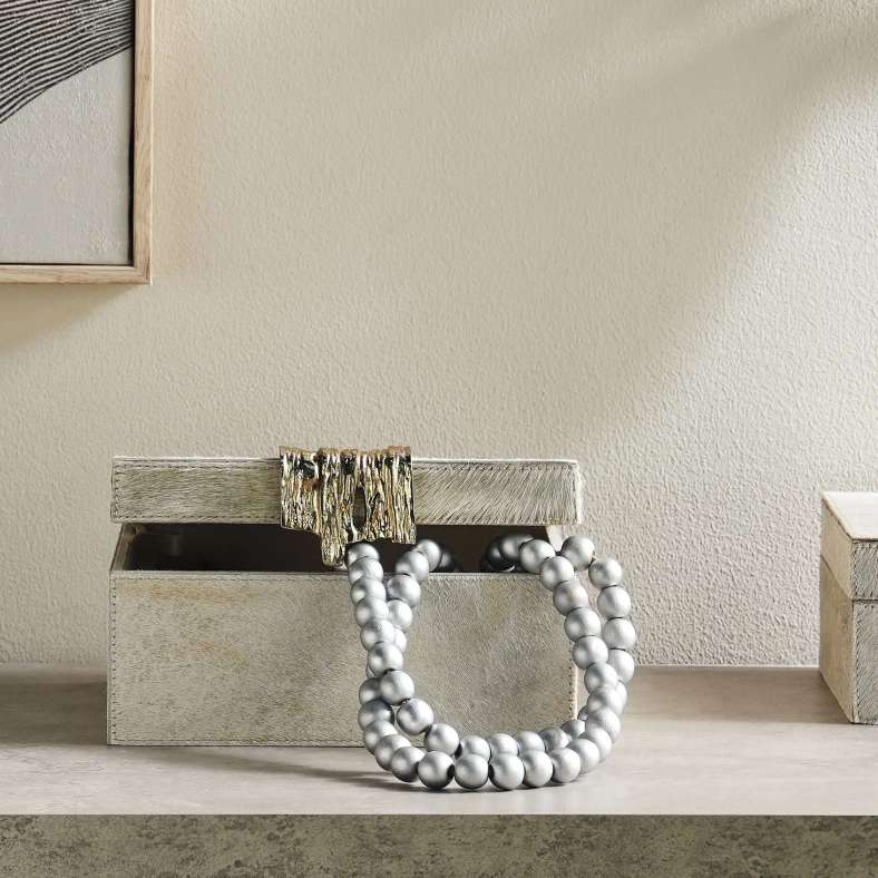 Pan Home Arina Hairon Leather Box - Gold - Image 1