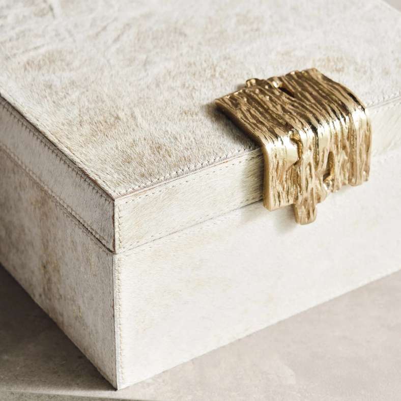 Pan Home Arina Hairon Leather Box - Gold - Image 2