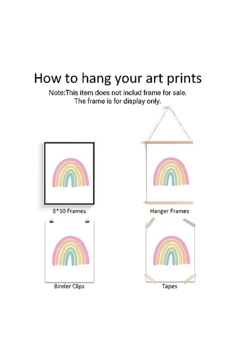 PRINTOVA Rainbow Sun Hearts Wall Art Prints - Set of 3 Posters for Nursery, Baby, or Kid's Room Decor, Room Decoration - 8x10 inch Unframed - Image 4