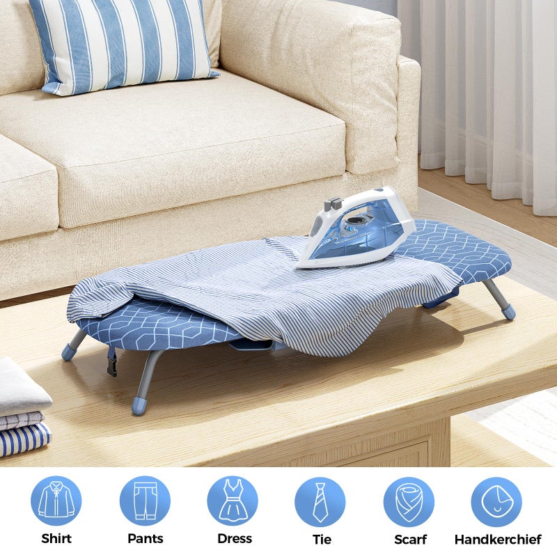 APEXCHASER Ironing Board Small with Iron Holder, Tabletop Small Iron Board with 2 Heat Resistant Ironing Covers, Portable Tabletop Ironing Board with Non-Slip Feet for Home Travel Use - Image 3