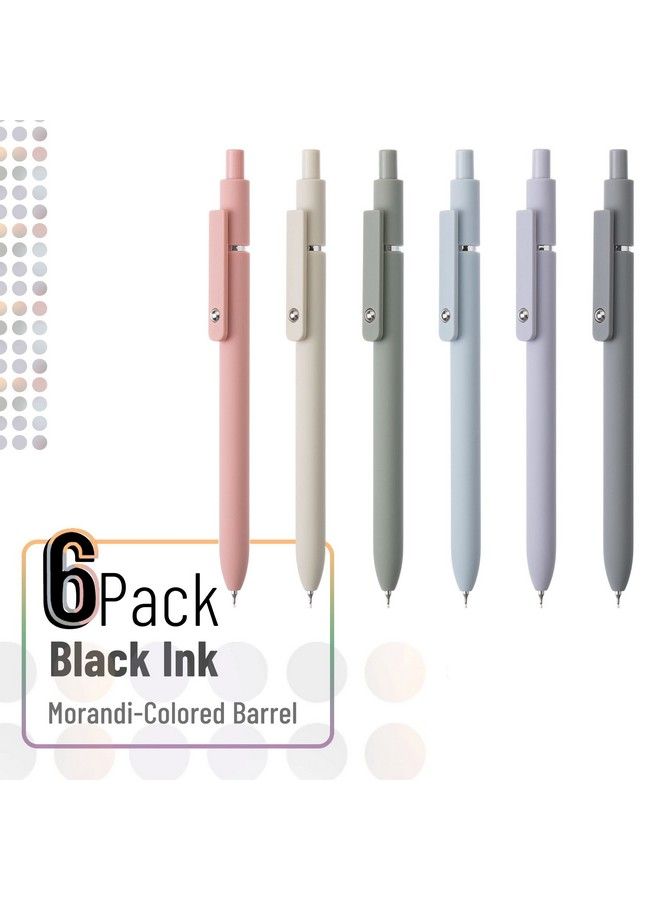 Mr. Pen Retractable Gel Pens 6 Pack Morandi Barrels Black Gel Pens Fast Dry Gel Pens Fine Point 0.5Mm Retractable Pens Cute Pens Gel Ink Pens Black Pens Aesthetic Pens For Journaling - Image 3