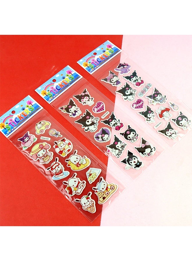 سانريو ١٢ ورقة من ملصقات سانريو الفقاعية، ملصقات كرتونية ثلاثية الأبعاد للأطفال من مادة PVC، بتصميم قطة Kt. - Image 2