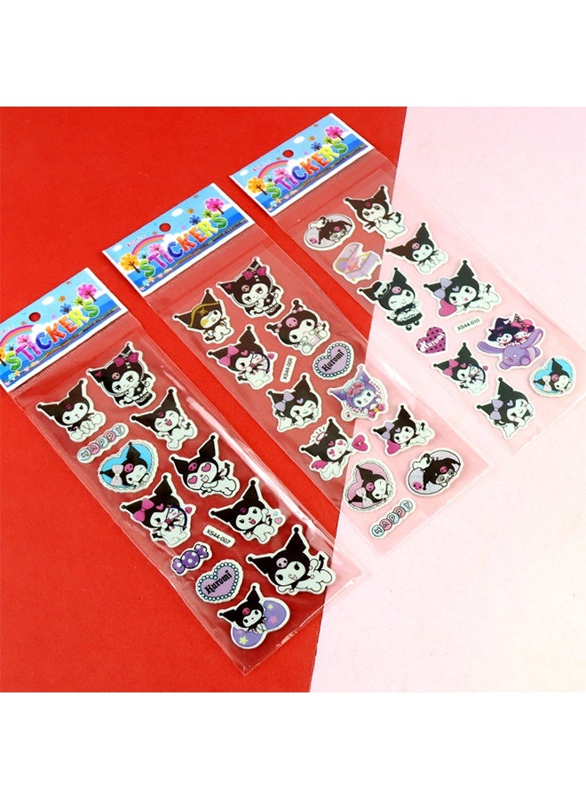 سانريو ١٢ ورقة من ملصقات سانريو الفقاعية، ملصقات كرتونية ثلاثية الأبعاد للأطفال من مادة PVC، بتصميم قطة Kt. - Image 3