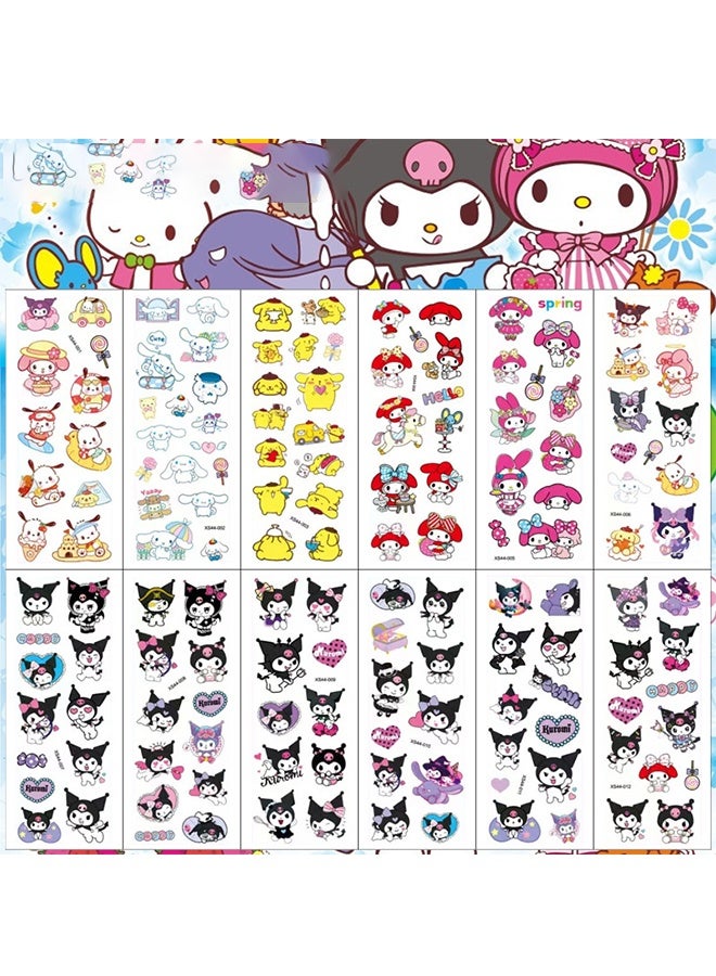 سانريو ١٢ ورقة من ملصقات سانريو الفقاعية، ملصقات كرتونية ثلاثية الأبعاد للأطفال من مادة PVC، بتصميم قطة Kt. - Image 1