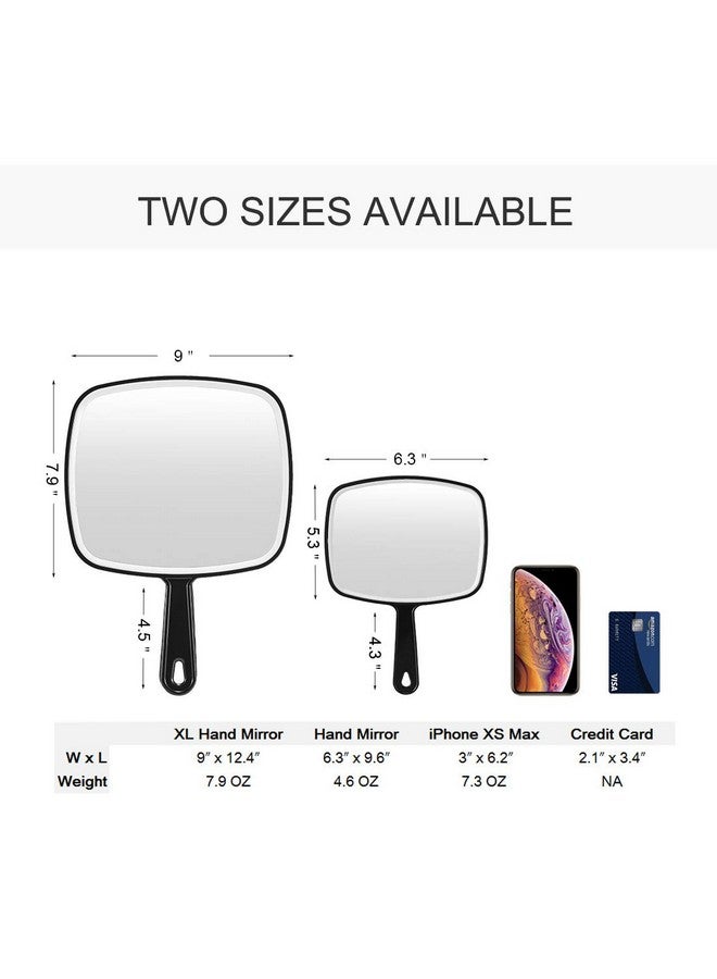 OMIRO Hand Mirror Extra Large Black Handheld Mirror With Handle 9 W X 12.4 L - Image 3