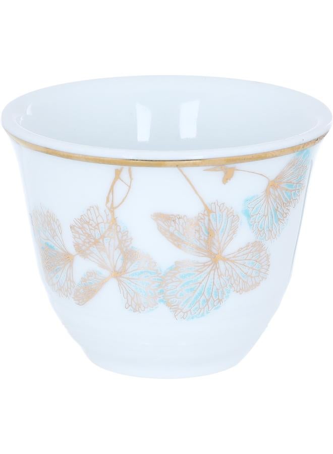 السيف غاليري طقم فناجين قهوة عربية من البورسلين 12 قطعة باللون الأبيض - Image 2