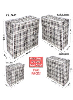 MXM Storage Laundry Moving Bags 2 Packs with Different Sizes Multipurpose Carry On Shopping Bag for Clothes, Shifting House, Grocery Reusable Luggage Bag  - Image 3
