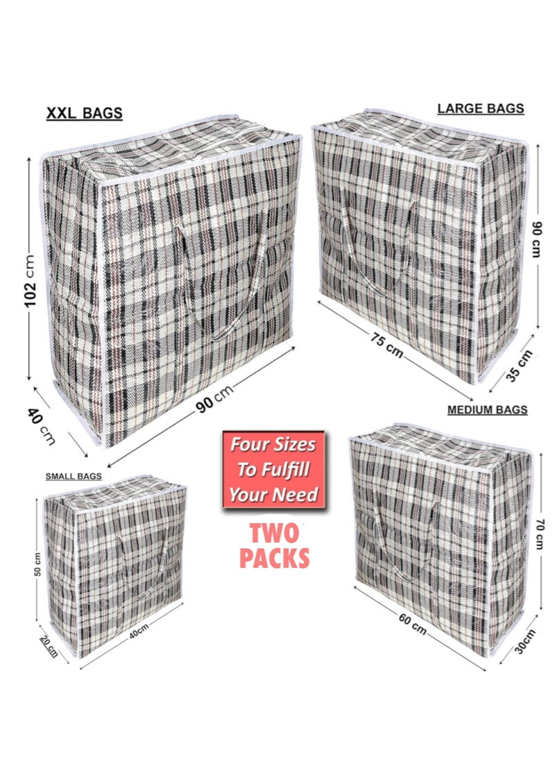 Storage Laundry Moving Bags 2 Packs with Different Sizes Multipurpose Carry On Shopping Bag for Clothes, Shifting House, Grocery Reusable Luggage Bag