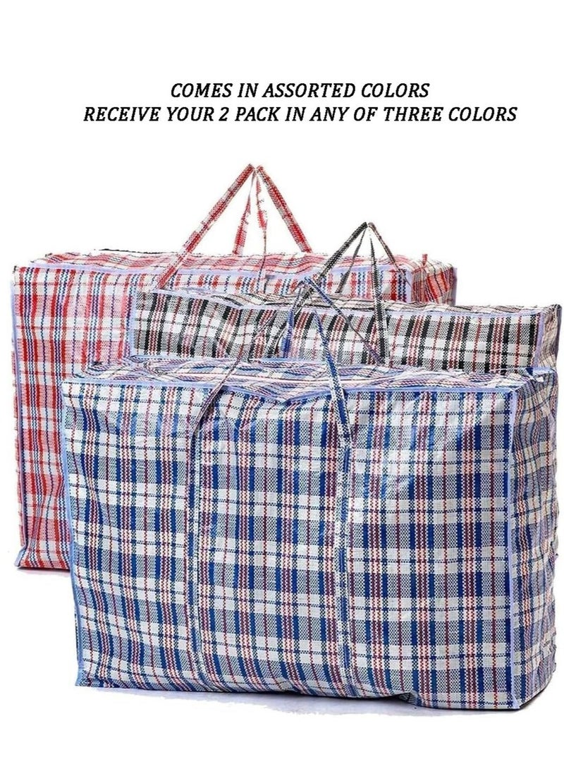 Storage Laundry Moving Bags 2 Packs with Different Sizes Multipurpose Carry On Shopping Bag for Clothes, Shifting House, Grocery Reusable Luggage Bag