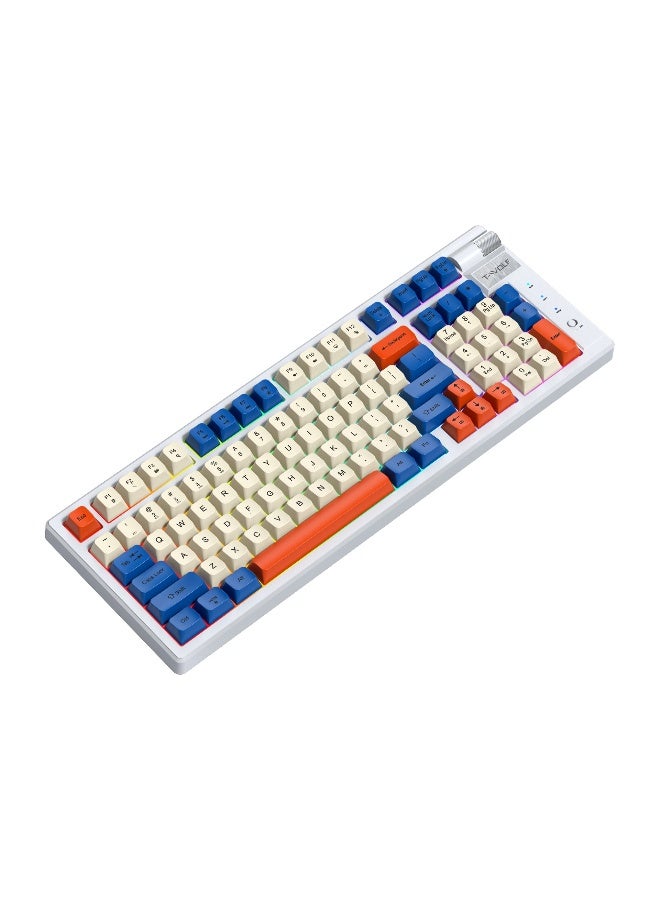 Wireless Mechanical Keyboard T-WOLF T70 Bluetooth Triple Mode RGB Gaming Hot-Swappable Red Switch Keyboard - Image 1