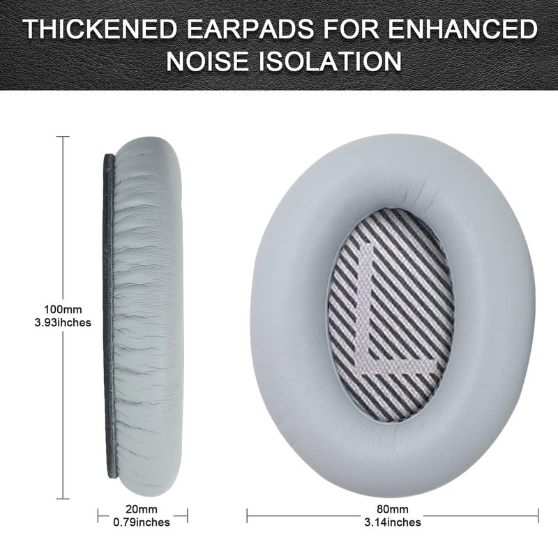 Niukeke Replacement Ear Pads for Bose QuietComfort 35 35 II 15 25(qc 35 25 15/QC35 ii), Headphone Ear Covers, High Density Memory Cotton, Soft Leather, Adaptive Noise Isolation Headphones Pads Cushions - Image 3