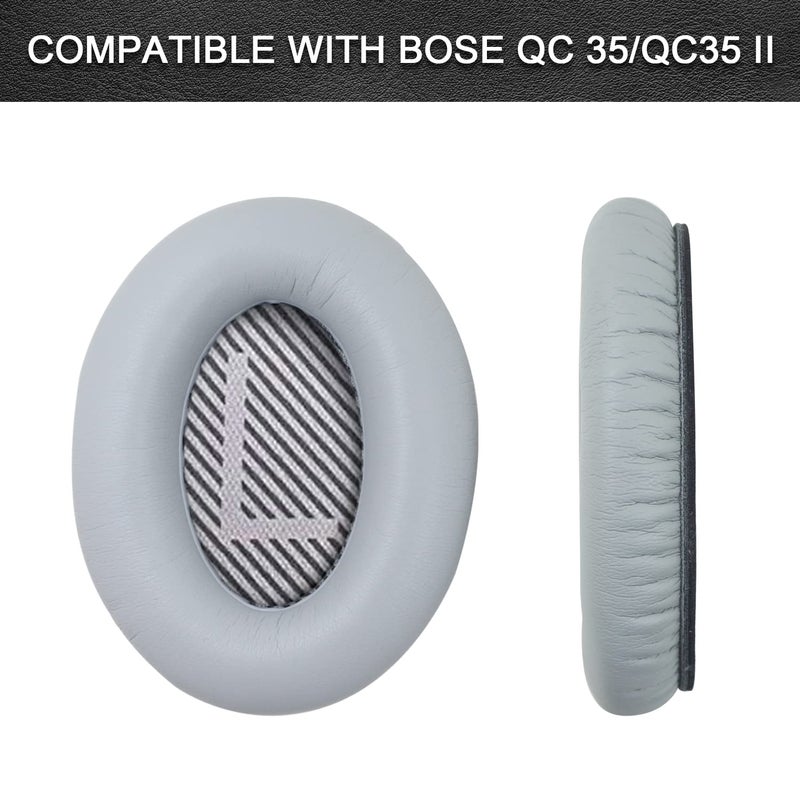 Niukeke Replacement Ear Pads for Bose QuietComfort 35 35 II 15 25(qc 35 25 15/QC35 ii), Headphone Ear Covers, High Density Memory Cotton, Soft Leather, Adaptive Noise Isolation Headphones Pads Cushions - Image 2