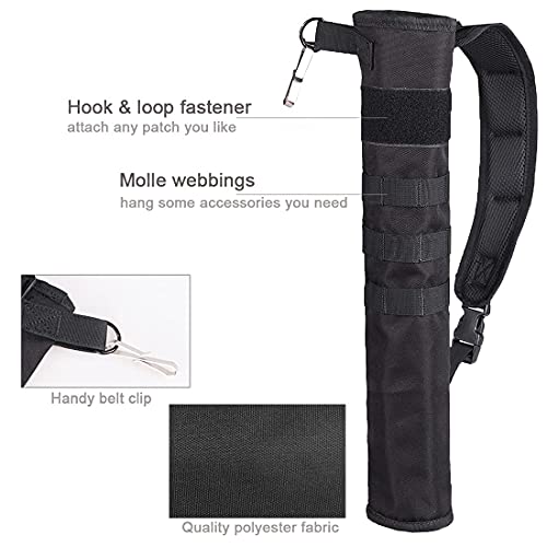 KRATARC Archery Lightweight Back Arrow Quiver Dual Use Foldable Compact Hip Arrows Bag with Molle System Hanged for Target Shooting (Black- diameter 3.5'') - Image 2