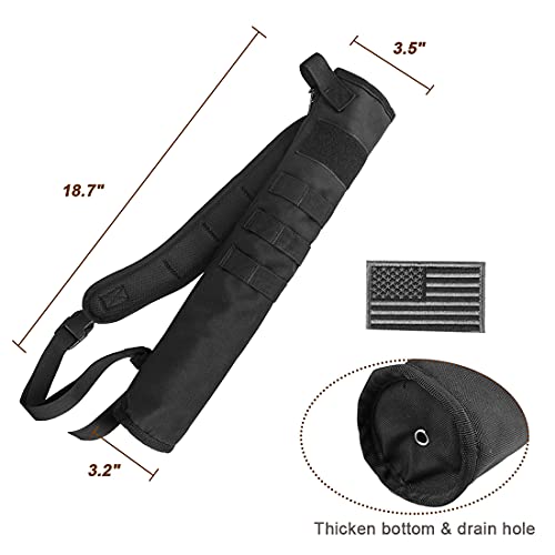 KRATARC Archery Lightweight Back Arrow Quiver Dual Use Foldable Compact Hip Arrows Bag with Molle System Hanged for Target Shooting (Black- diameter 3.5'') - Image 4