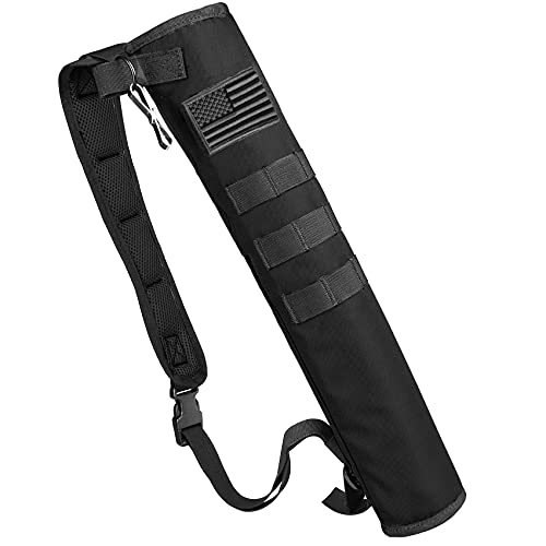 KRATARC Archery Lightweight Back Arrow Quiver Dual Use Foldable Compact Hip Arrows Bag with Molle System Hanged for Target Shooting (Black- diameter 3.5'') - Image 1